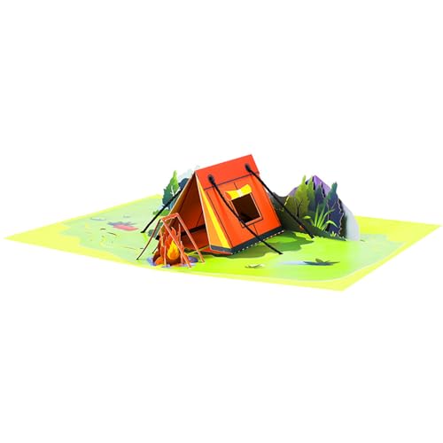 SYJHHWGS 3D Popup Zelt Grußkarte Für Outdoor Enthusiast Einzigartige Camping Feierkarten Handgemachte Geschenkekarte von SYJHHWGS