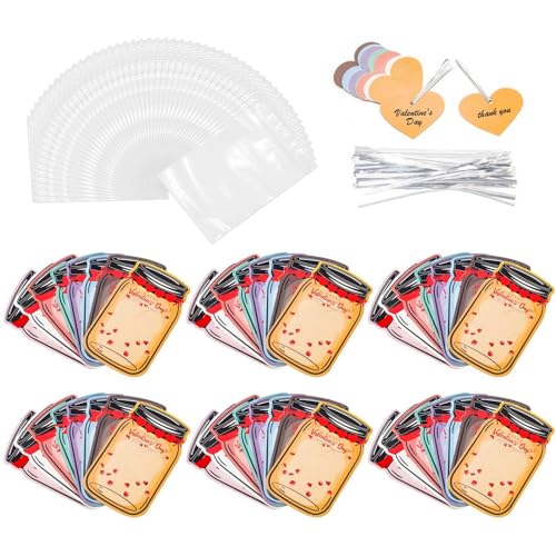 SYJHHWGS Set mit 48 schönen Papiertüten für Schokolade und Süßigkeiten zum Valentinstag von SYJHHWGS