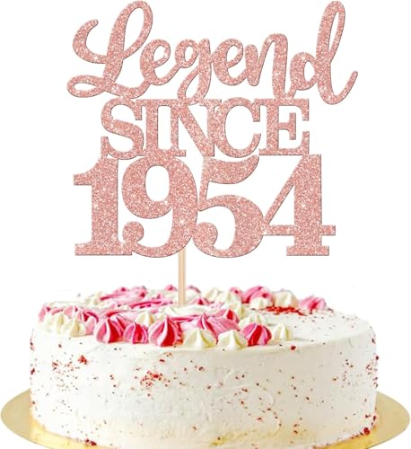 1 Stück Aufschrift "Legend Since 1954" Tortenaufsatz 70 Kuchen Topper Glitter alles Gute zum 70. Geburtstag Kuchen Pick 70 Fabulous Tortendekorationen für Prost zum 70 Rosegold von SYKYCTCY