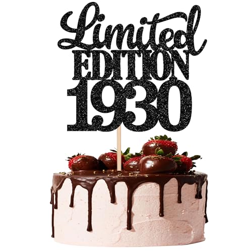 1 Stück Limited Edition 1930 Tortendeko Glitzer 95th Glitzer Kuchen Deko Prost auf 95 Jahre 95 & Fabelhaft Cake Topper für Männer und Frauen Geburtstag Party Kuchen Dekoration Schwarz von SYKYCTCY