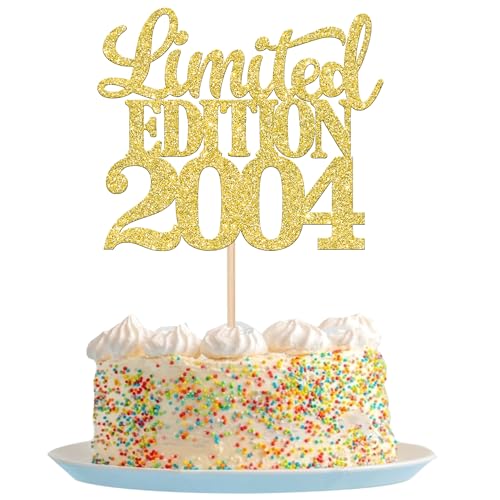 1 Stück Limited Edition 2004 Tortendeko Glitzer 21st Glitzer Kuchen Deko Prost auf 21 Jahre 21 & Fabelhaft Cake Topper für Männer und Frauen Geburtstag Party Kuchen Dekoration Gold von SYKYCTCY