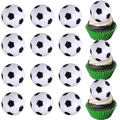 12 Stück 3D Fußball Tortendeko Sport Thema Fußball Cupcake Toppers 3D Fußball Kuchen Deko für Baby Dusche Fußball Sport Thema Geburtstag Party Kuchen Dekorationen von SYKYCTCY