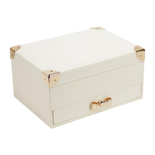 Geschenkbox Europäische Und Amerikanische Schmuckaufbewahrungsbox Aus Leder, Mehrschichtige Schmuckschatulle Im Schubladenstil Mit Klappdeckel For Den Schreibtisch Zu Hause Schmuck-Geschenkbox(White) von SYLGXH