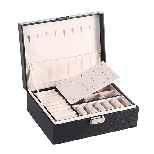 SYLGXH Geschenkbox Mehrschichtige Schmuckaufbewahrungsbox Mit Großer Kapazität, Exquisite Schmuckschatulle, Schmuckaufbewahrungsbox Schmuck-Geschenkbox(Black) von SYLGXH