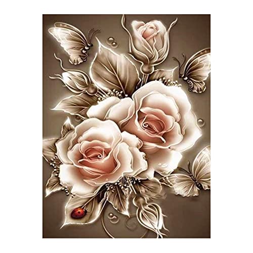 SYMON Diamond Painting,5D Diamant Painting Bilder für Erwachsene Kinder,DIY Diamond-Painting für Wand Art,Geschenke Wohnkultur 30x40cm (blumen) von SYMON