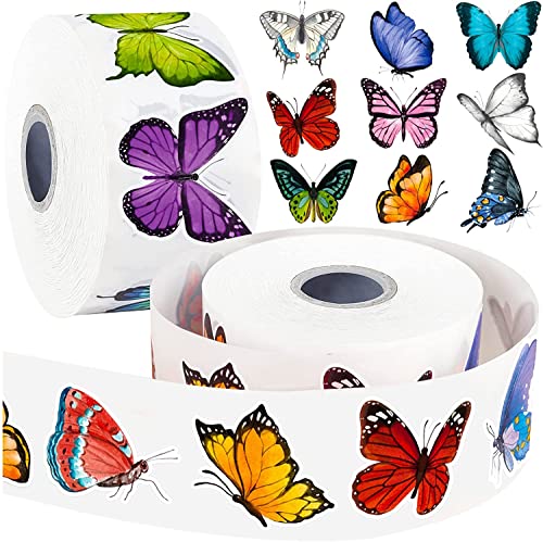 SYOZPXY 1600Pcs Schmetterling Aufkleber Roll, Schmetterlinge Sticker füR Kinder, Wasserdichte und Sonnenfeste 3d Roll Aufkleber füR Parteien, WäNde, Scrapbooks, UmschläGe, Geburtstag und GrußKarten von SYOZPXY