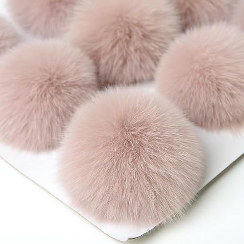 10 Stück 10CM Kunstfell Pompon,Kunstfell Bommel Fellbommel für Mützen Tasche Beanies Taschenanhänger Schlüsselanhänger Fellbommel DIY Fell Pom Poms für Schuhe Schals Anhängern Dekoration -Hell-Pink von SYSUII