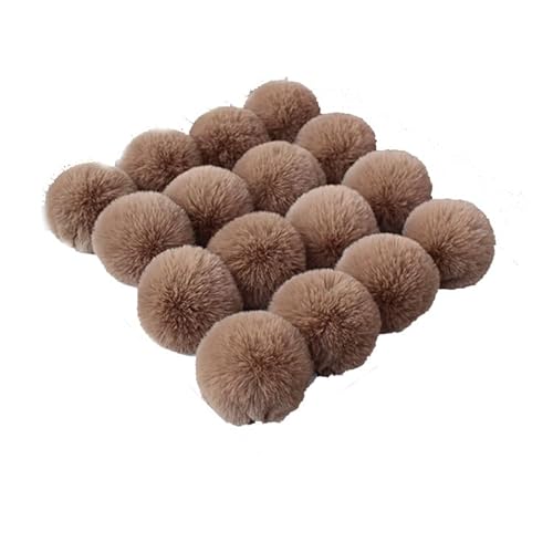 10 Stück 6CM Bommel für Mütze, Kunstfell Pompon Kunstfell Bommel Fellbommel Künstliche Fellbommel für StrickMützen und Beanies Weihnachtsdekoration Schlüsselanhänger Anhängern Dekoration -braun von SYSUII