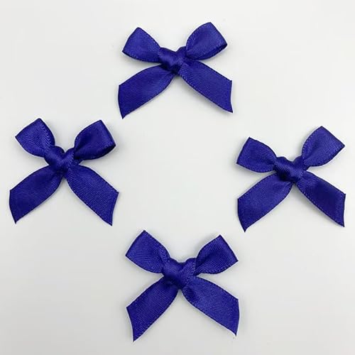 SYSUII 100 STK Mini Satinband Schleifen 3.5CM*3.2CM Mini Satin Schleifen Bowknot Klein Satin Band Bögen aus Polyester für Hochzeit Deko Karten DIY Basteln Handwerk Geschenkverpackungen -Navy blau von SYSUII