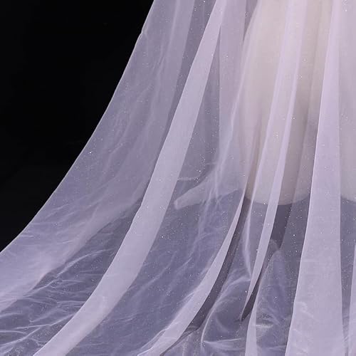 100cm* 160cm Organza Stoffe zum Nähen Meterware,Dekostoff Kostümstoff zum Nähen Leichter Glanz Glitzer Organza Tüllstoff Für Kleidung Dekoration Gardine Vorhänge Tischdecken Deko Schals -Rosa von SYSUII