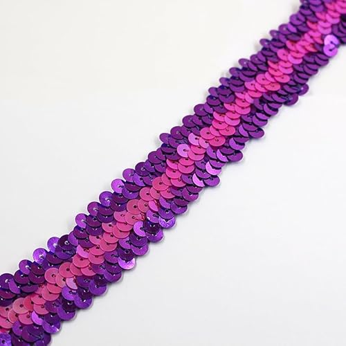 10M*30mm Paillettenband Glänzendes Zierband Paillettenband Glitzer Borte aus Dekoband Zierband FüR Diy NäHen KostüMe Handwerk Verzierungen Kleidung Kleid Dekoration Schmuckherstellung-Lila/Rose von SYSUII