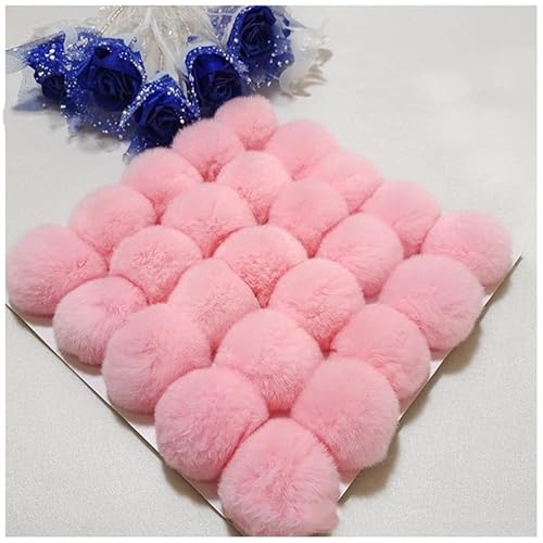 15 Stück 6cm Kunstfell Pompon Fellbommel Bommel Pelz Flauschigen Pompon Ball DIY Fell Pom Poms für Damen Mädchen Mützen Beanies Tasche Weihnachtsdekoration Schlüsselanhänger Dekoration -Rosa #2 von SYSUII