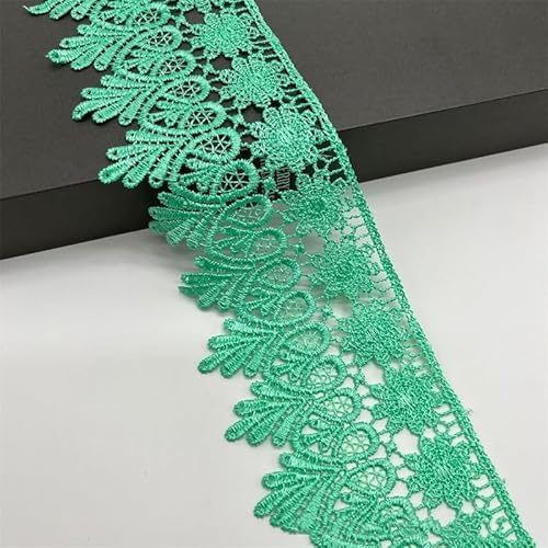 15 Yard Spitzenband, 8cm Breite Spitze mit Blumenmuster Spitze Band DIY Spitzenbordüre Zierband für Handwerk Dessous Hochzeitskleid Geschenkverpackung Dekorieren, Nahen Weihnachten -grün #2 von SYSUII