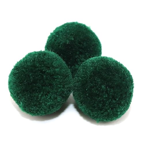 20 Stück Bunte Pompom4cm Bommeln Bälle Mini Pompons zum Basteln Pompons Bälle Plüschbälle für Weihnachten DIY Kreative Handwerk Tasche Mützen Anhängern Dekoration Strickmütze Zubehör-dunkelgrün von SYSUII