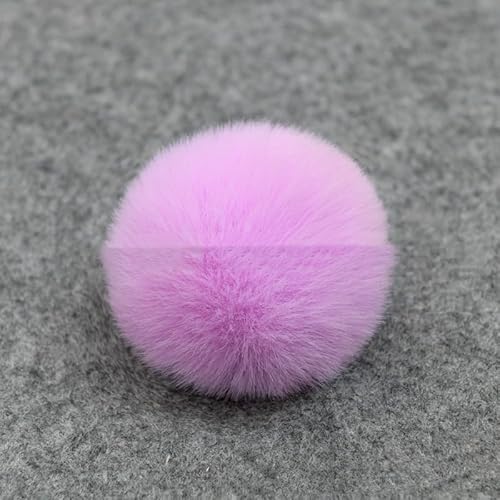 20 Stück Fellbommel Pompon Kunstfell Pompon 3cm Künstliche Flaumige Fellbommel für StrickMützen Beanies Taschenanhänger Schlüsselanhänger Anhängern Basteln DIY Kunstpelz Pom Poms Ball-Helles Lila von SYSUII