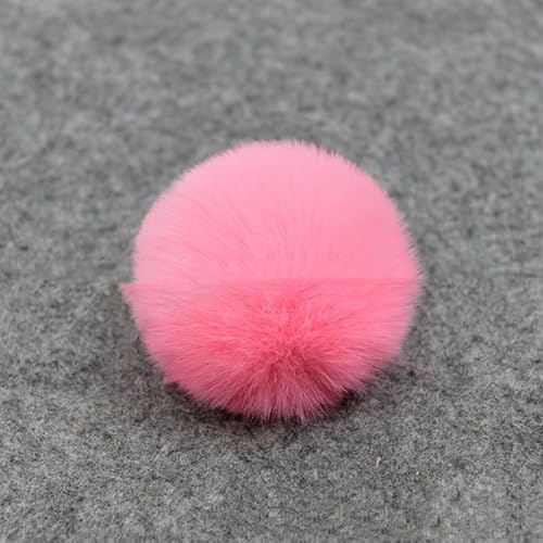 SYSUII 20 Stück Fellbommel Pompon Kunstfell Pompon 3cm Künstliche Flaumige Fellbommel für StrickMützen Beanies Taschenanhänger Schlüsselanhänger Anhängern Basteln DIY Kunstpelz Pom Poms Ball-Rosa von SYSUII