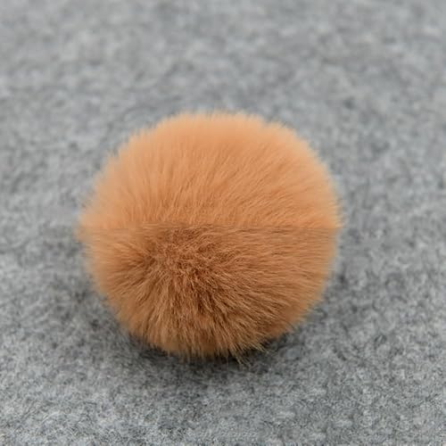 20 Stück Fellbommel Pompon Kunstfell Pompon 4cm Künstliche Flaumige Fellbommel für StrickMützen Beanies Taschenanhänger Schlüsselanhänger Anhängern Basteln DIY Kunstpelz Pom Poms Ball-Hellbraun von SYSUII