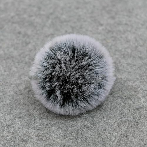 20 Stück Fellbommel Pompon Kunstfell Pompon 4cm Künstliche Flaumige Fellbommel für StrickMützen Beanies Taschenanhänger Schlüsselanhänger Anhängern Basteln DIY Kunstpelz Pom Poms Ball-Schwarz Weiße von SYSUII