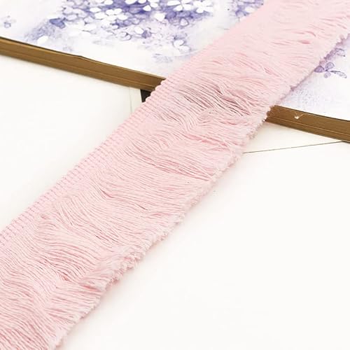 25m Länge 5cm Breite Quaste Seide Fransen Geschnitten Fransenborte Spitze Quaste Band DIY Zubehör Fransenborte für Bekleidungszubehör Nähen Handwerk Hochzeit Deko Handwerk & Dekoration,Rosa von SYSUII