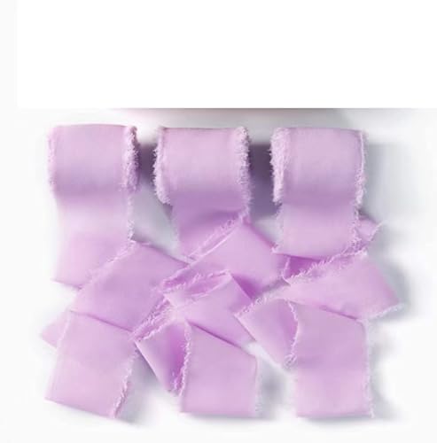 3 Rollen Chiffonband Geschenkband - 4CM * 5M Chiffon Schleifenband Dekoband Dünn fransen chiffon seidenband Zum Verpacken Von Geschenken,Blumensträuße,Hochzeitseinladung, Diy Handwerk -helles Lila #1 von SYSUII