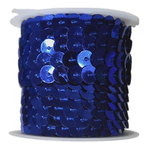 5M Paillettenband Elastische Pailletten Trim 6mm Pailletten Bänder Flache Glitzerband Borten Stretch Bling Paillettenborte für Kleid Dekorieren Diy Handwerk Nähen Schmuck Machen Basteln-Dunkelblau von SYSUII