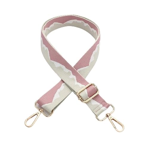 Breit 3.8CM Verstellbarer Taschengurt für Handtaschen Ersatz Trageriemen mit Karabiner Tragegurt Umhängegurt mit Strickmuster für Taschen Handtaschen Umhängegurt Herren DIY Zubehör Rosa + Beige von SYSUII