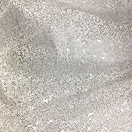 SYSUII 135cm * 1m Paillettenstoff Sparkly Stoff glitzernder Stoff Dekostoff Kostümstoff zum Nähen Stoff Tüll Pailletten-Stoff für Hochzeit Kleid Dekoration DIY Tisch Tutu Rock Party Deko - Weiße #2 von SYSUII