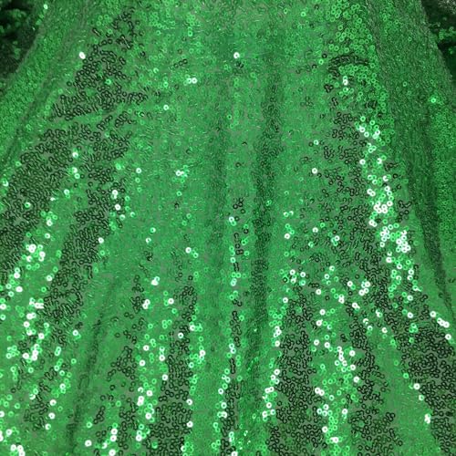 SYSUII 135cm * 1m Paillettenstoff Sparkly Stoff glitzernder Stoff Dekostoff Kostümstoff zum Nähen Stoff Tüll Pailletten-Stoff für Hochzeit Kleid Dekoration DIY Tisch Tutu Rock Party Deko - grün von SYSUII