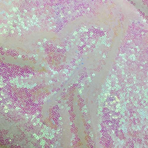 SYSUII 135cm * 2m Paillettenstoff Sparkly Stoff glitzernder Stoff Dekostoff Kostümstoff zum Nähen Stoff Tüll Pailletten-Stoff für Hochzeit Kleid Dekoration DIY Tisch Tutu Rock Party Deko - Bunt von SYSUII