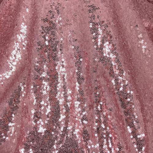 SYSUII 135cm * 2m Paillettenstoff Sparkly Stoff glitzernder Stoff Dekostoff Kostümstoff zum Nähen Stoff Tüll Pailletten-Stoff für Hochzeit Kleid Dekoration DIY Tisch Tutu Rock Party Deko - Rosa von SYSUII