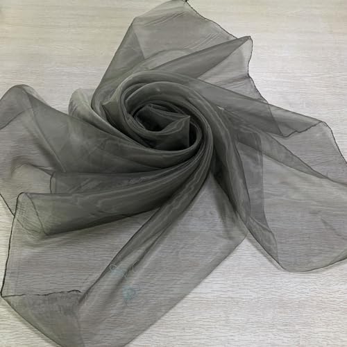 SYSUII 150cm * 1m Organza Stoffe zum Nähen -Hauch Zart, Fein, Durchsichtig Deko Leichter Glanz Stoff zum Dekorieren Basteln für Gardine Vorhänge Tischdecken Deko Schals DIY Handwerk -Schwarz #2 von SYSUII