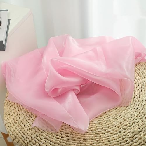 SYSUII 150cm * 200cm Organza Glitzer Tüll Dekostoff Kostümstoff zum Dekorieren Basteln Hauch Zart,Fein Schimmernder glitzernder Glanz Stoffe für Hochzeitskleid Tischdecke Party Deko -Rosa #1 von SYSUII