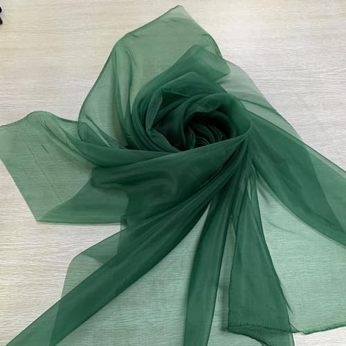 SYSUII 150cm * 2m Organza Stoffe zum Nähen -Hauch Zart, Fein, Durchsichtig Deko Leichter Glanz Stoff zum Dekorieren Basteln für Gardine Vorhänge Tischdecken Deko Schals DIY Handwerk -Grün von SYSUII