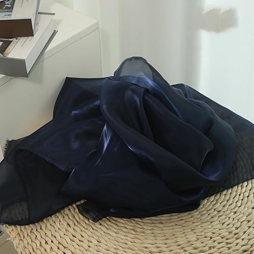 SYSUII 150cm * 300cm Organza Glitzer Tüll Dekostoff Kostümstoff zum Dekorieren Basteln Hauch Zart,Fein Schimmernder glitzernder Glanz Stoffe für Hochzeitskleid Tischdecke Party Deko -Navy blau von SYSUII