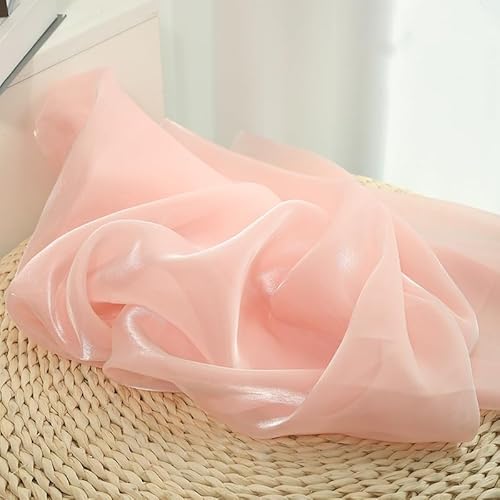 SYSUII 150cm * 300cm Organza Glitzer Tüll Dekostoff Kostümstoff zum Dekorieren Basteln Hauch Zart,Fein Schimmernder glitzernder Glanz Stoffe für Hochzeitskleid Tischdecke Party Deko -Rosa #4 von SYSUII