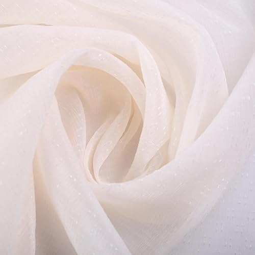 SYSUII 150cm *5m Chiffon Glitzer Tüllstoff Kleidungsstoff zum Nähen Dekostoff Leichter Glanz Stoff zum Dekorieren Basteln für Hochzeit Kleid Dekoration DIY Tisch Tutu Rock Vorhänge Party Deko - Weiß von SYSUII