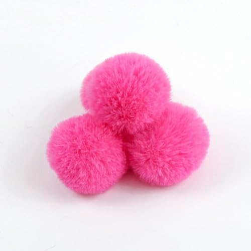 SYSUII 20 Stück Fellbommel Pompon Kunstfell Pompon 4cm Künstliche Fellbommel für StrickMützen und Beanies Taschenanhänger Schlüsselanhänger Anhängern Basteln Waschbär Haarkugel Anhänger DIY-Rose von SYSUII