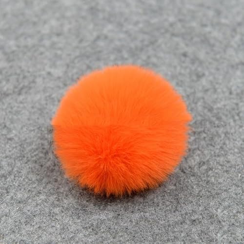 SYSUII 20 Stück Fellbommel Pompon Kunstfell Pompon 4cm Künstliche Flaumige Fellbommel für StrickMützen Beanies Taschenanhänger Schlüsselanhänger Anhängern Basteln DIY Kunstpelz Pom Poms Ball-Orange von SYSUII