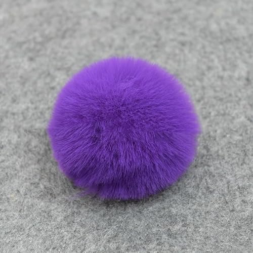 SYSUII 20 Stück Fellbommel Pompon Kunstfell Pompon 5cm Künstliche Flaumige Fellbommel für StrickMützen Beanies Taschenanhänger Schlüsselanhänger Anhängern Basteln DIY Kunstpelz Pom Poms Ball-Lila von SYSUII