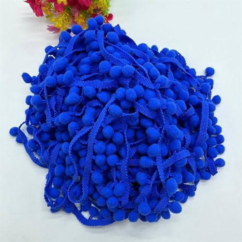 SYSUII 20 Yards Pomponborte zum Nähen Dekoband Mit Bommeln Bälle Fransenborte Zierband Pom Pom Fransenband Pom Pom Trim Bommel Borte für DIY Handwerk Dekorieren Für Kleid Schal Hut Vorhang-Dunkelblau von SYSUII