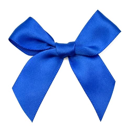 SYSUII 200 Stück Mini Satinband Schleifen, 7cm Satin Band Deko Schleifen Mini-Schleifen Klein Satin Band Schleife für Nähen,Scrapbooking,DIY Basteln Hochzeit Valentinstag Geschenkschleifen -blau von SYSUII