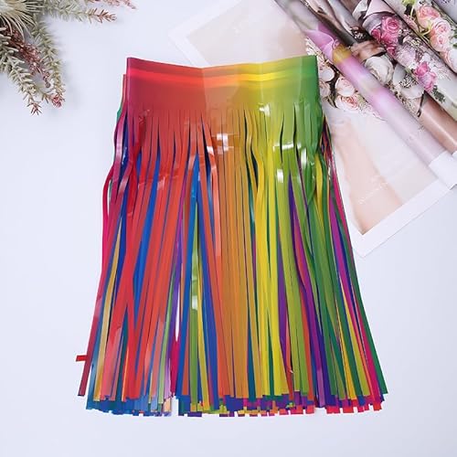 SYSUII 5 Stück Lametta Girlande Metallic Folie Fringe Bunt Party Deko Girlanden Weihnachten Fransengirlande Raum Dekoration Partydeko Hängende Lametta Fringe Banner für Hochzeit Geburtstag Zimmer von SYSUII