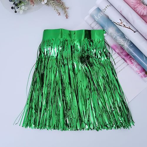 SYSUII 5 Stück Lametta Girlande Metallic Folie Fringe Grün Party Deko Girlanden Weihnachten Fransengirlande Raum Dekoration Partydeko Hängende Lametta Fringe Banner für Hochzeit Geburtstag Zimmer von SYSUII