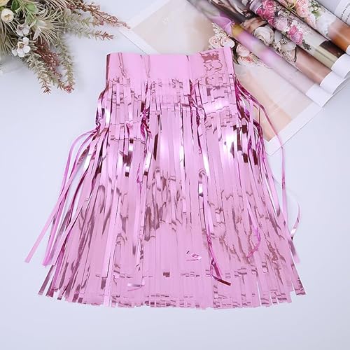 SYSUII 5 Stück Lametta Girlande Metallic Folie Fringe Rosa Party Deko Girlanden Weihnachten Fransengirlande Raum Dekoration Partydeko Hängende Lametta Fringe Banner für Hochzeit Geburtstag Zimmer von SYSUII