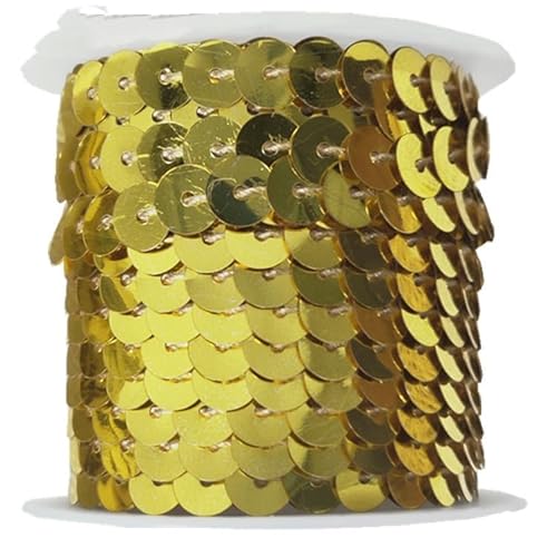 SYSUII 5M Paillettenband Elastische Pailletten Trim 6mm Pailletten Bänder Flache Glitzerband Borten Stretch Bling Paillettenborte für Kleid Dekorieren DIY Handwerk Nähen Schmuck Machen Basteln-Gold SYSUII 5M Paillettenband Elastische Pailletten Trim 6mm Pailletten Bänder Flache Glitzerband Borten Stretch Bling Paillettenborte für Kleid Dekorieren DIY Handwerk Nähen Schmuck Machen Basteln-Gold von SYSUII