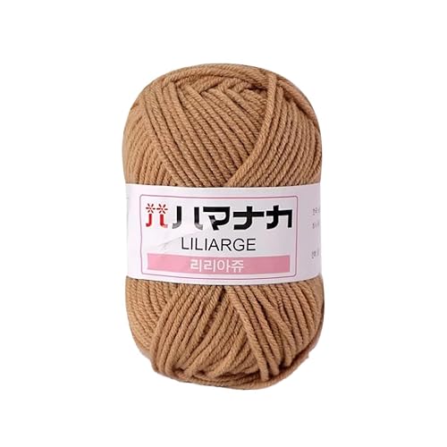 SYSUII Baumwollgarn Milchgarn 2x25g Wolle zum Häkeln handgewebt Häkelwolle Garn weiche Bequeme Baby Fluffy Ball zum Handstrickgarn für Häkeln, Wolle zum Stricken und Kunsthandwerk -Khaki von SYSUII