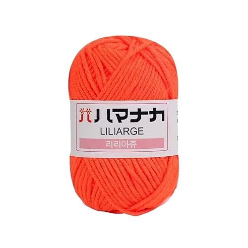 SYSUII Baumwollgarn Milchgarn 2x25g Wolle zum Häkeln handgewebt Häkelwolle Garn weiche Bequeme Baby Fluffy Ball zum Handstrickgarn für Häkeln, Wolle zum Stricken und Kunsthandwerk -Orange Rot von SYSUII