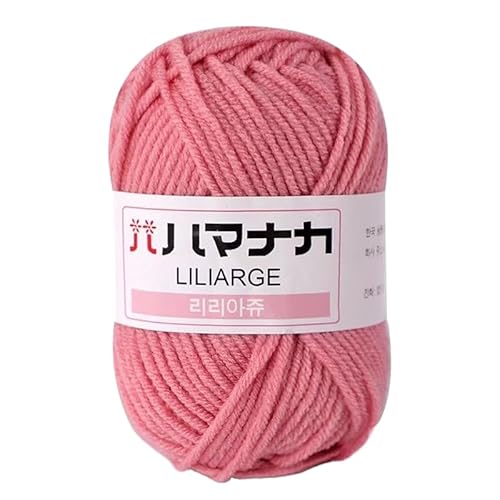 SYSUII Baumwollgarn Milchgarn 4x25g Wolle zum Häkeln handgewebt Häkelwolle Garn weiche Bequeme Baby Fluffy Ball zum Handstrickgarn für Häkeln, Wolle zum Stricken und Kunsthandwerk -dunkelrosa von SYSUII