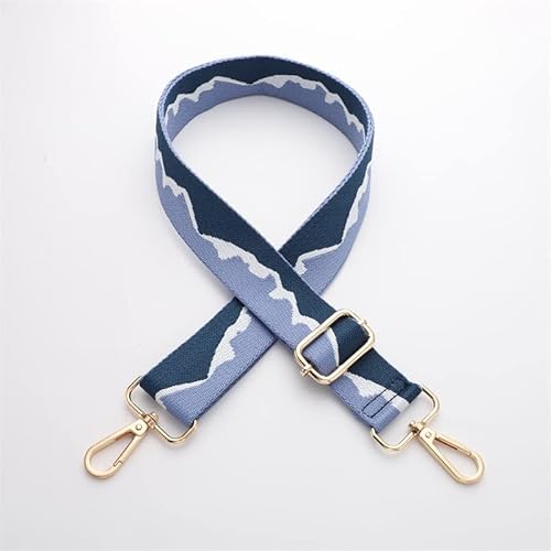 SYSUII Breit 3.8CM Verstellbarer Taschengurt für Handtaschen Ersatz Trageriemen mit Karabiner Tragegurt Umhängegurt mit Strickmuster für Taschen Handtaschen Umhängegurt Herren DIY Zubehör Blau von SYSUII