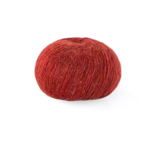 SYSUII Mohair 50g Mohairwolle Handstrickgarn zum Stricken & Häkeln Handstrickgarn Häkelgarn Strickgarn Weicher Wolle zum Häkeln Wollgarn für DIY Basteln Hüte Schal Pullover Decke Kissen -Rot von SYSUII